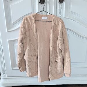 Carly Jean Los Angeles Quilted Cream Puffer Jacket